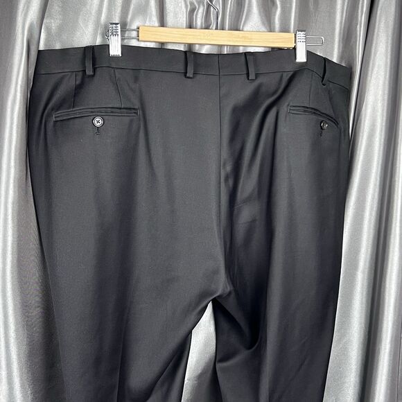 Ralph‎ Lauren 100% Wool Pants 44x30 Straight Classic Career Black Luxury Modern - Picture 6 of 10